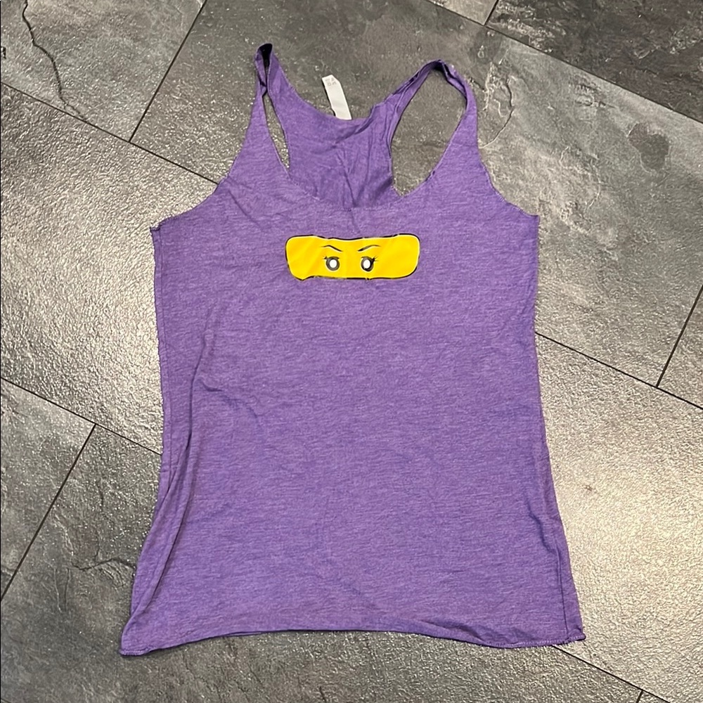 Purple Tank Top with Yellow LEGO face